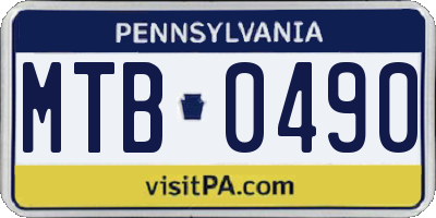 PA license plate MTB0490
