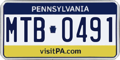 PA license plate MTB0491