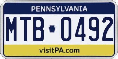 PA license plate MTB0492