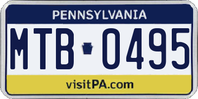 PA license plate MTB0495