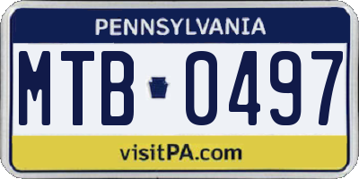 PA license plate MTB0497