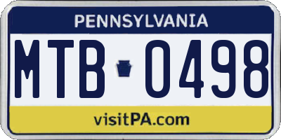PA license plate MTB0498