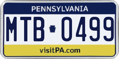 PA license plate MTB0499