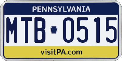 PA license plate MTB0515