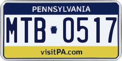 PA license plate MTB0517