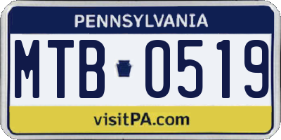 PA license plate MTB0519