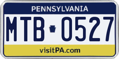 PA license plate MTB0527