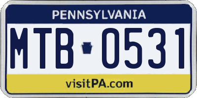 PA license plate MTB0531