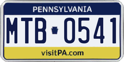 PA license plate MTB0541