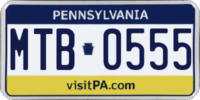 PA license plate MTB0555