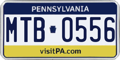 PA license plate MTB0556