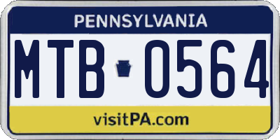 PA license plate MTB0564