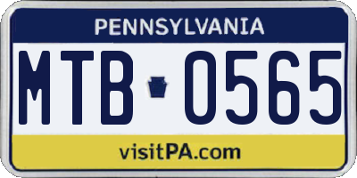 PA license plate MTB0565