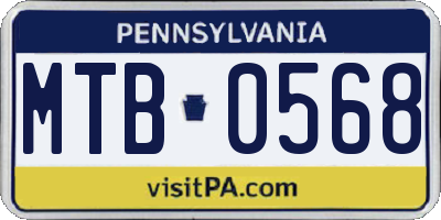 PA license plate MTB0568