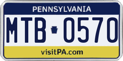 PA license plate MTB0570