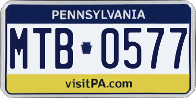 PA license plate MTB0577