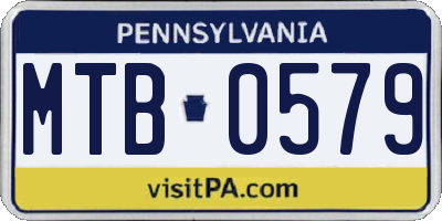 PA license plate MTB0579