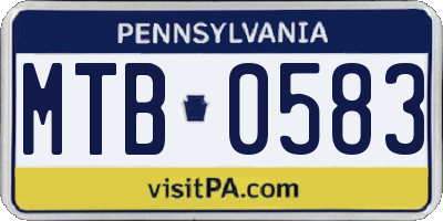 PA license plate MTB0583