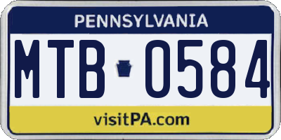PA license plate MTB0584