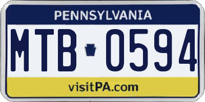 PA license plate MTB0594