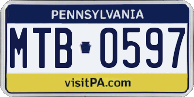 PA license plate MTB0597