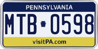PA license plate MTB0598