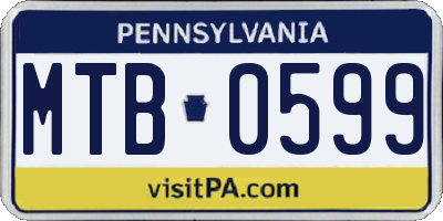 PA license plate MTB0599