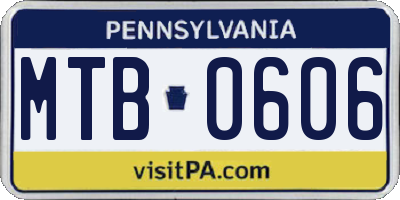 PA license plate MTB0606