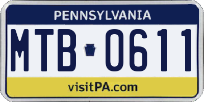 PA license plate MTB0611