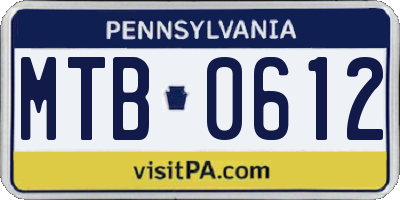 PA license plate MTB0612