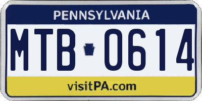 PA license plate MTB0614
