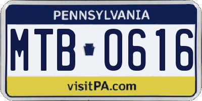 PA license plate MTB0616