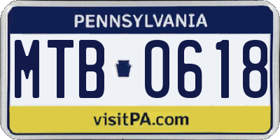 PA license plate MTB0618