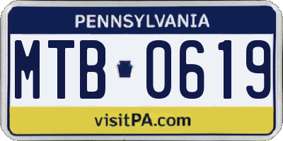 PA license plate MTB0619