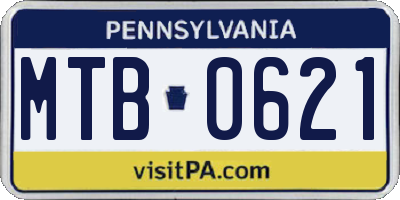 PA license plate MTB0621