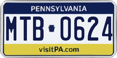 PA license plate MTB0624