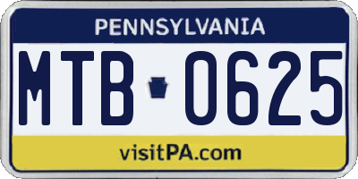 PA license plate MTB0625