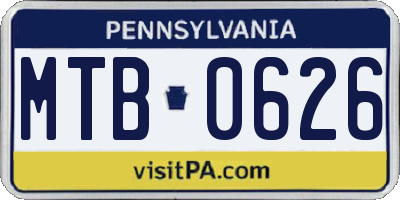 PA license plate MTB0626