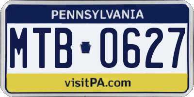 PA license plate MTB0627
