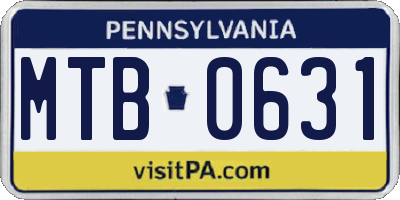 PA license plate MTB0631