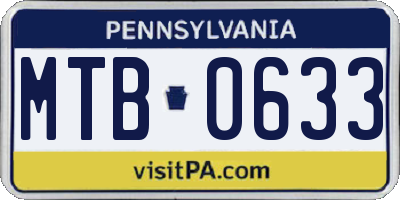 PA license plate MTB0633
