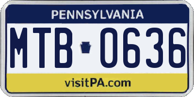 PA license plate MTB0636