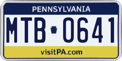 PA license plate MTB0641