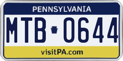 PA license plate MTB0644