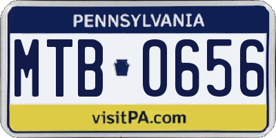 PA license plate MTB0656