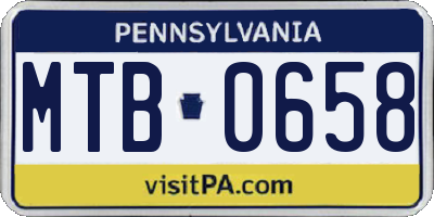 PA license plate MTB0658