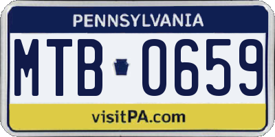 PA license plate MTB0659