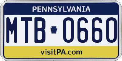 PA license plate MTB0660