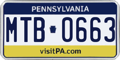PA license plate MTB0663