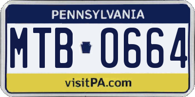 PA license plate MTB0664